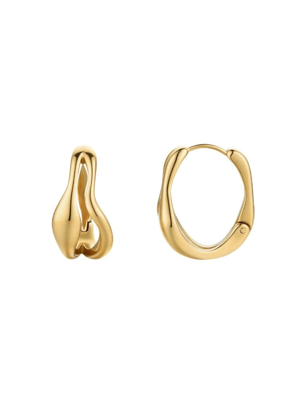 HEY HARPER Marabella Gold Tone Waterproof Hoops Earrings NEW NWT